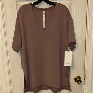lululemon athletica Dusty Rose V-Neck Short Sleeve Top softstreme size 10